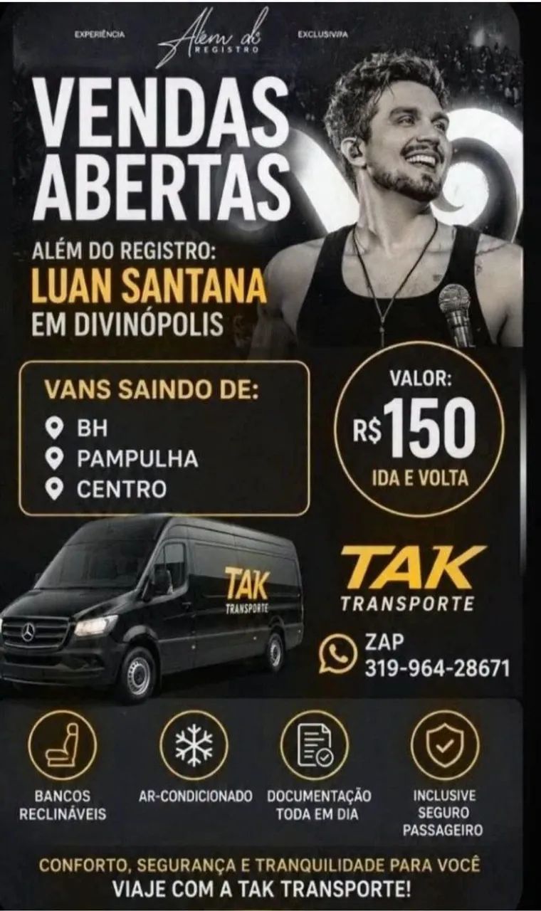 Vans para o show Luan Santana 