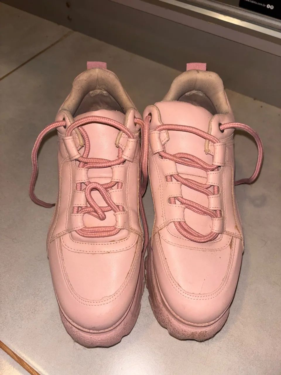 tenis rosa plataforma 35