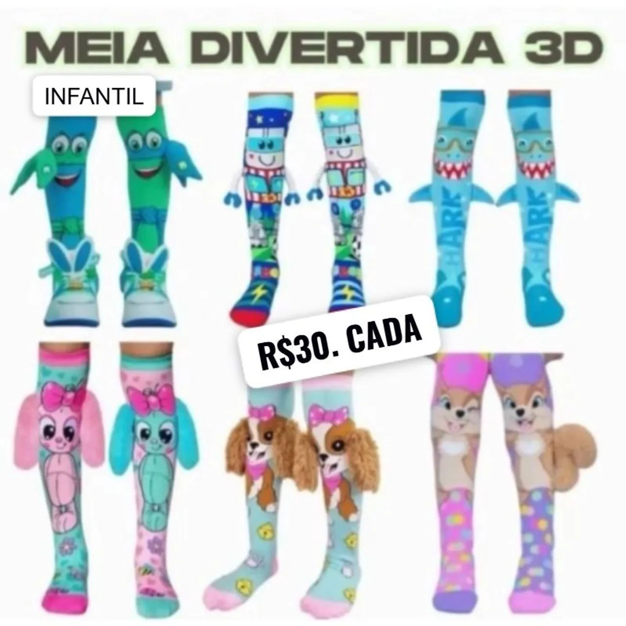 Meia Infantil Divertida 