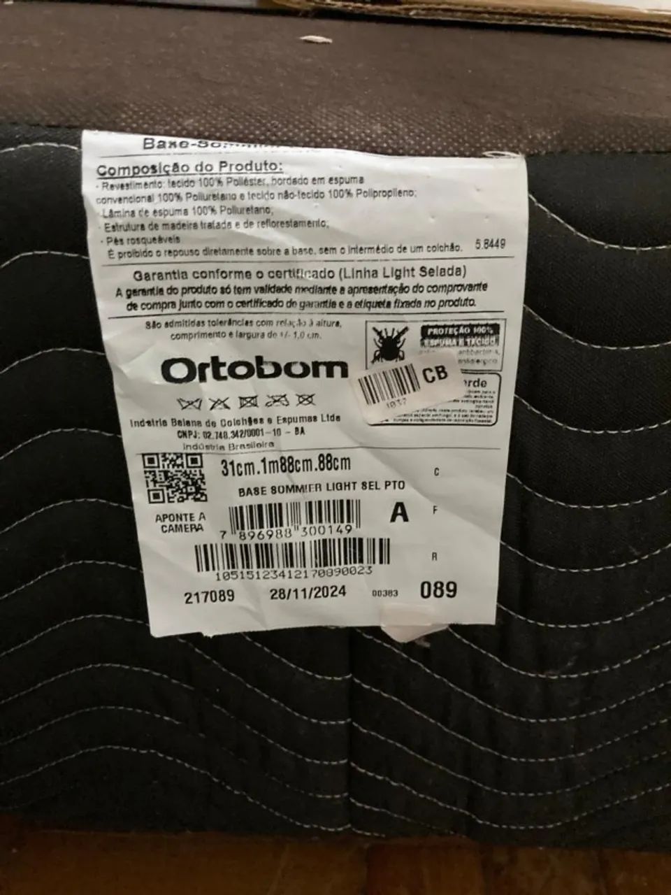 ORTOBOM - BASE SOMMIER LIGHT SELADO PRETO e colchão 
