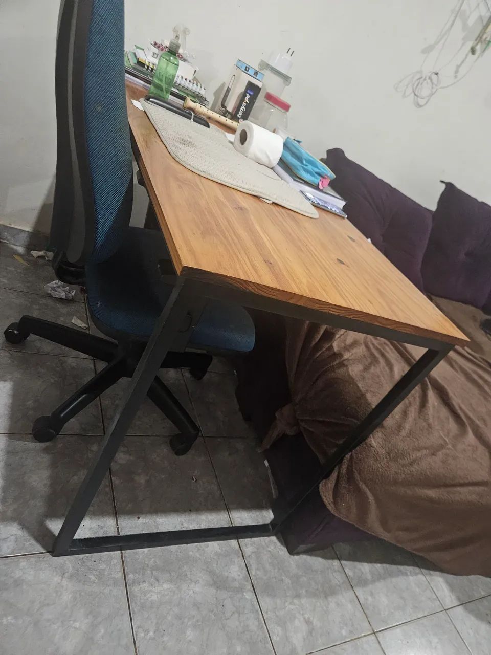 Mesa madeira e metalom  escritório, casa , multiuso  - Foto 3