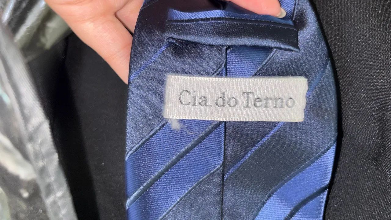 Gravata Listrada Azul _ CIA DO TERNO - Foto 2