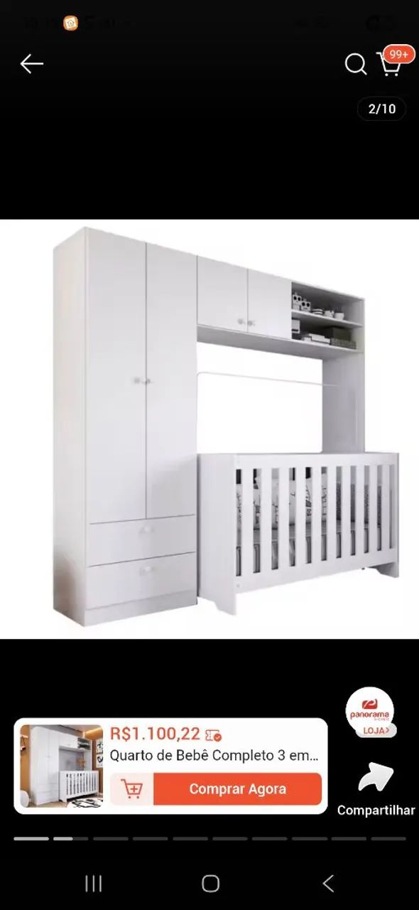 Guarda  roupa infantil 4 portas e 2 gavetas e o berço  - Foto 5