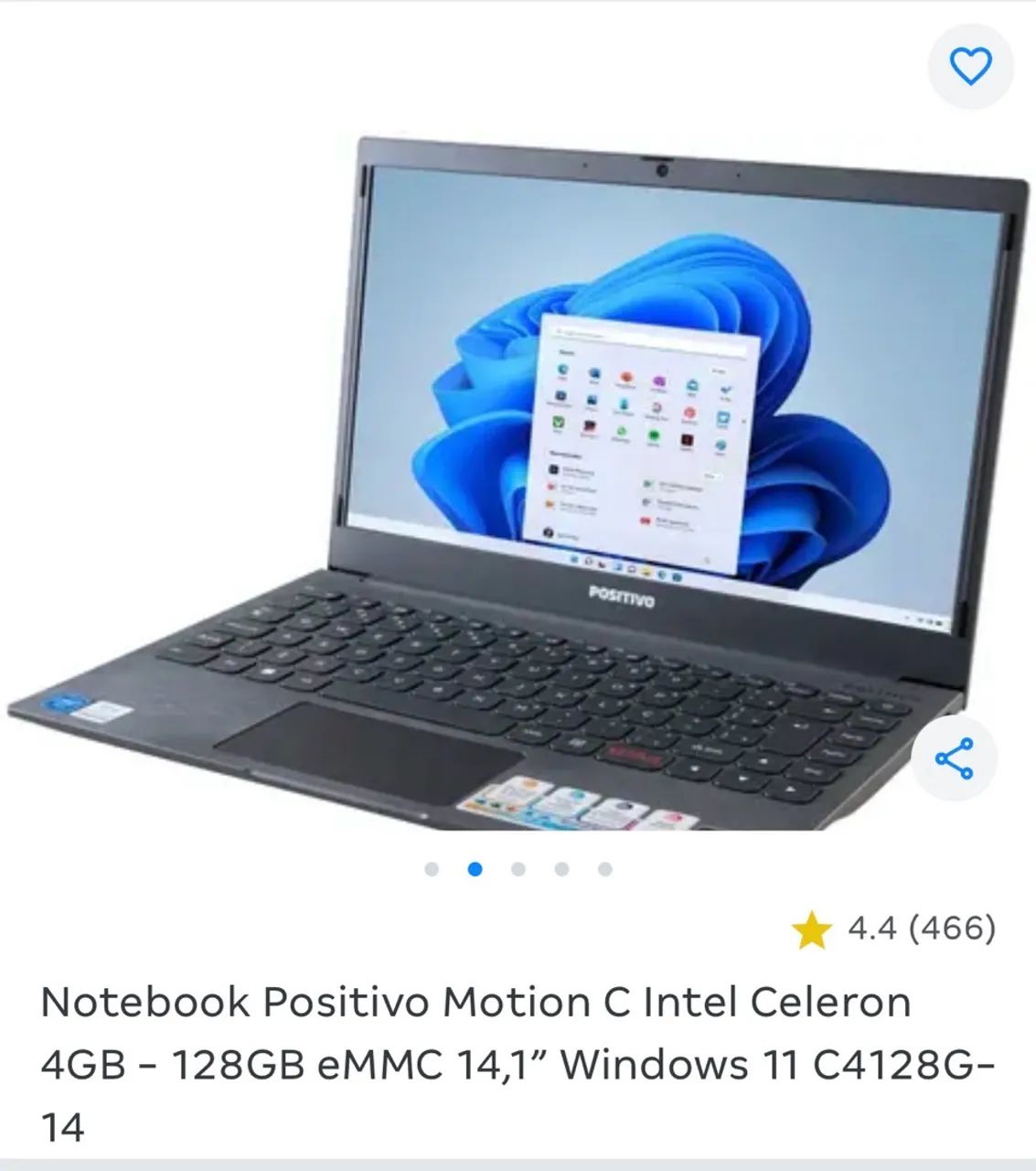Notebook Positivo Motion C Intel Celeron 4GB - 128GB eMMC 14,1? Windows 11 C4128G-14 - Foto 3