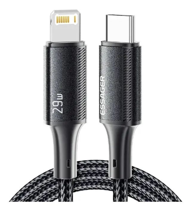 Carregador 20w Dual Usb Essager Preto + Cabo Usb-c Lightning - Foto 5