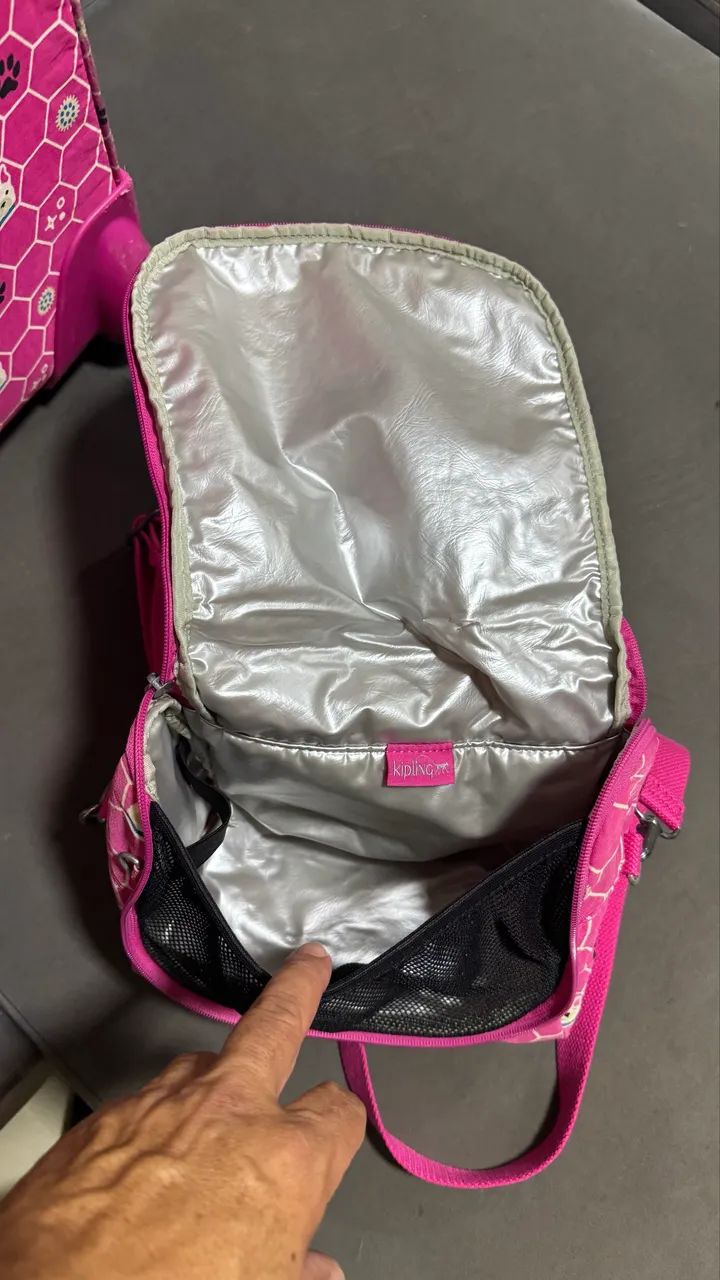Kipling - kit mochila e lancheira - original  - Foto 4