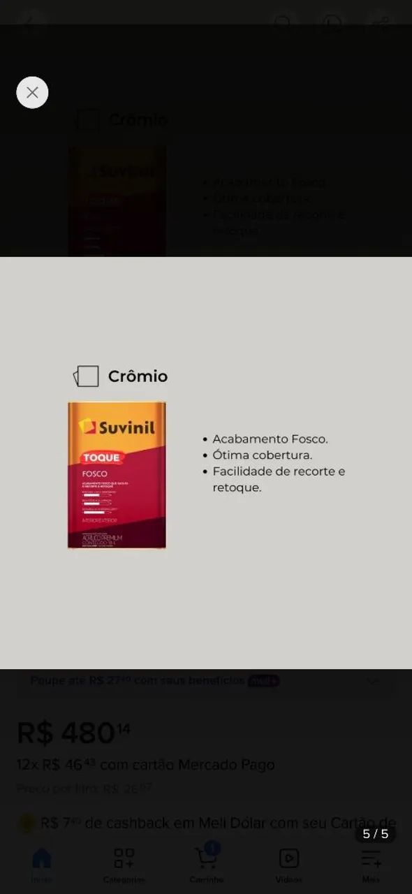 Tinta Suvinil 18L (Cromio) - Foto 5