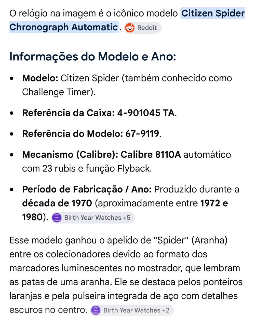 Relógio Citzen Spider Chronograph Automatic 1975  - Foto 3