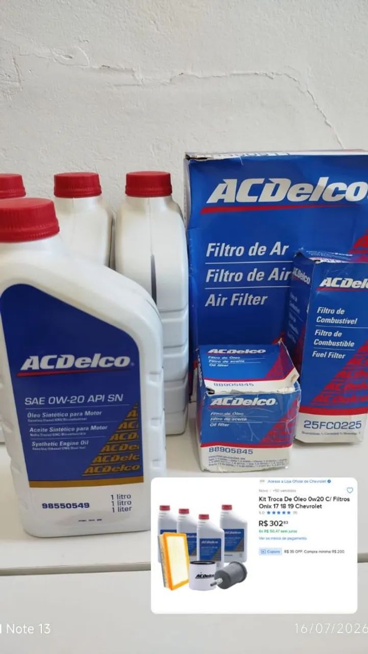 Kit troca de óleo 