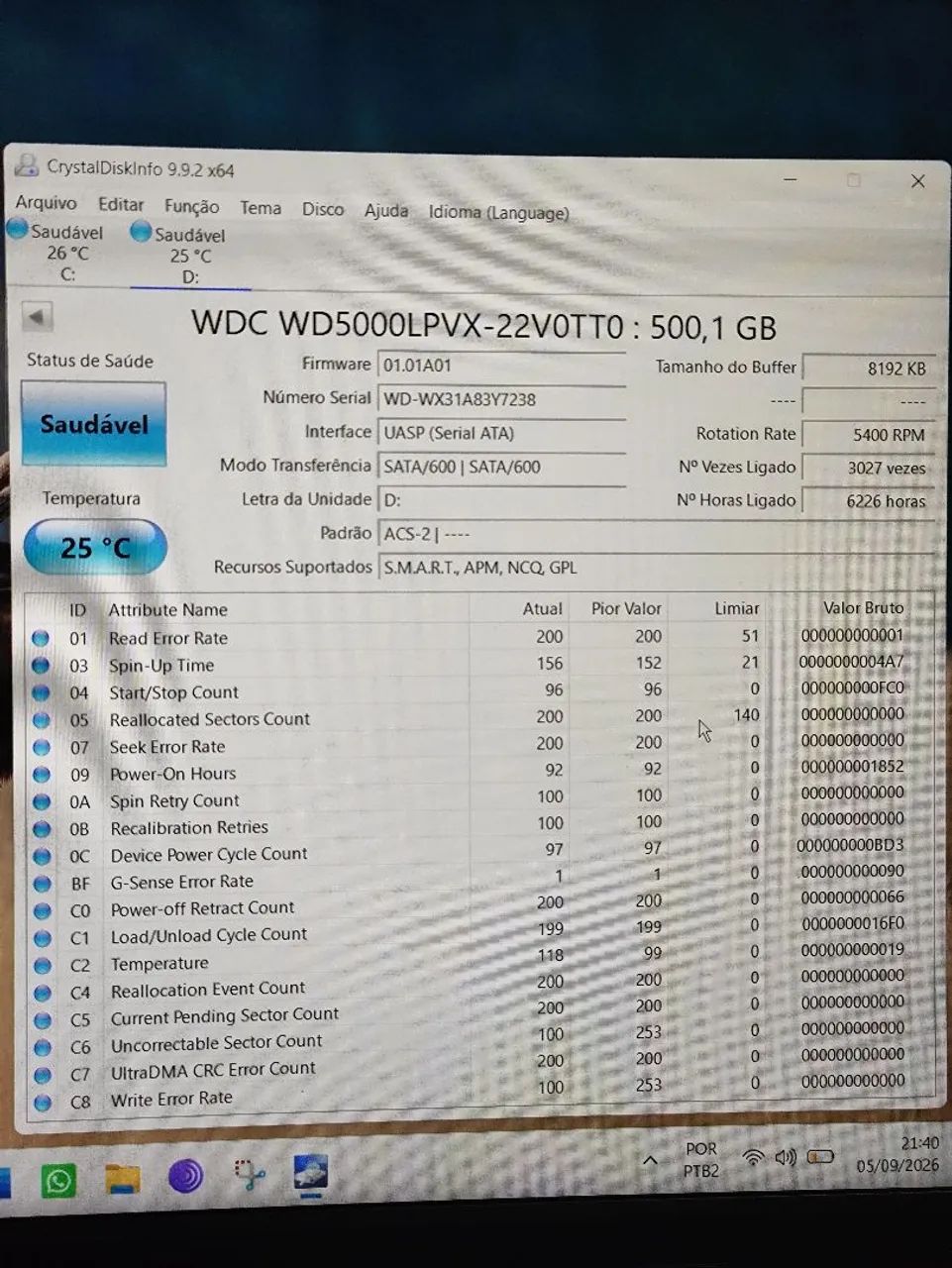 HD para Notebook Western Digital