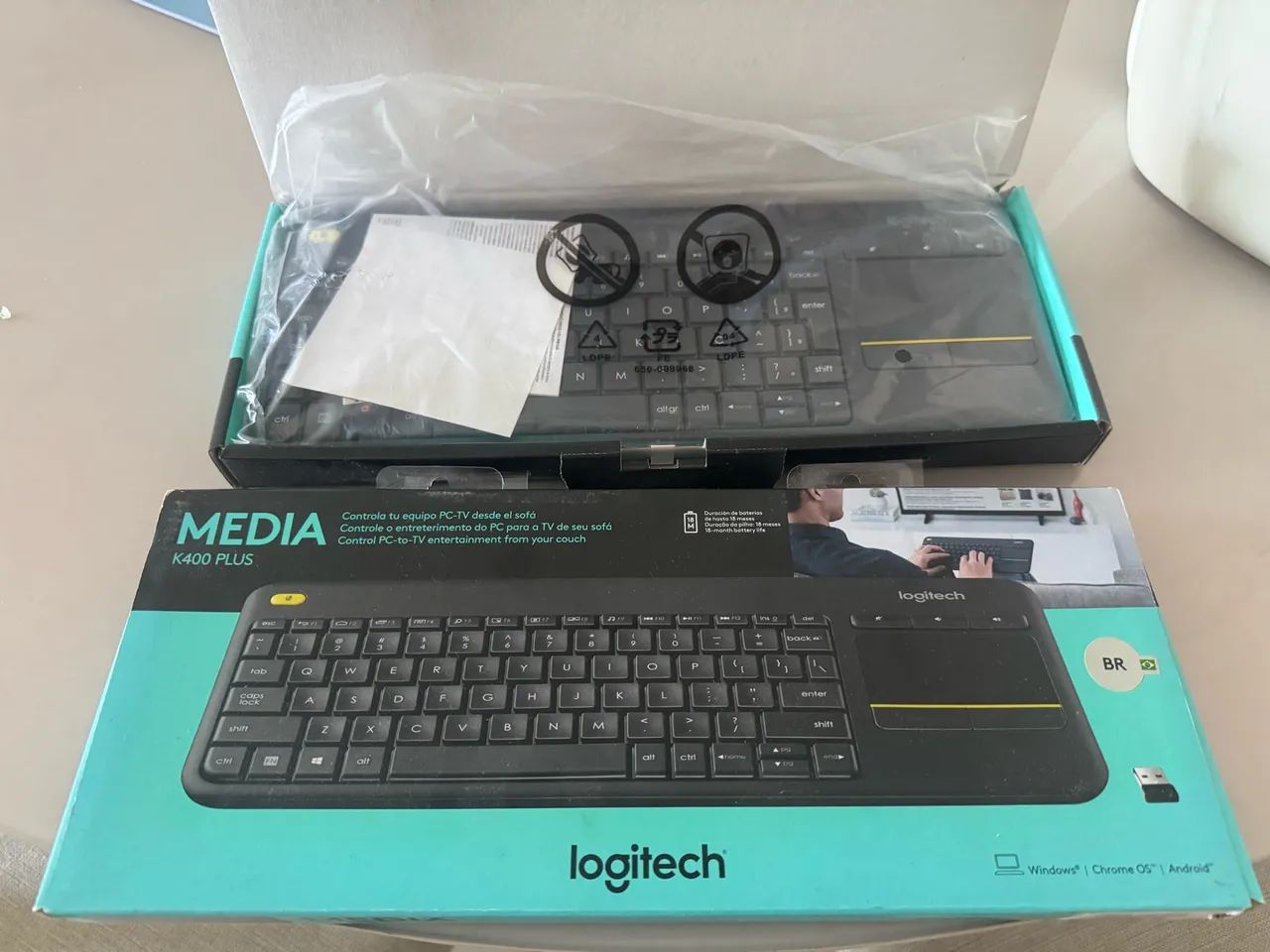 Teclado sem fio LOGITECH media K400 plus