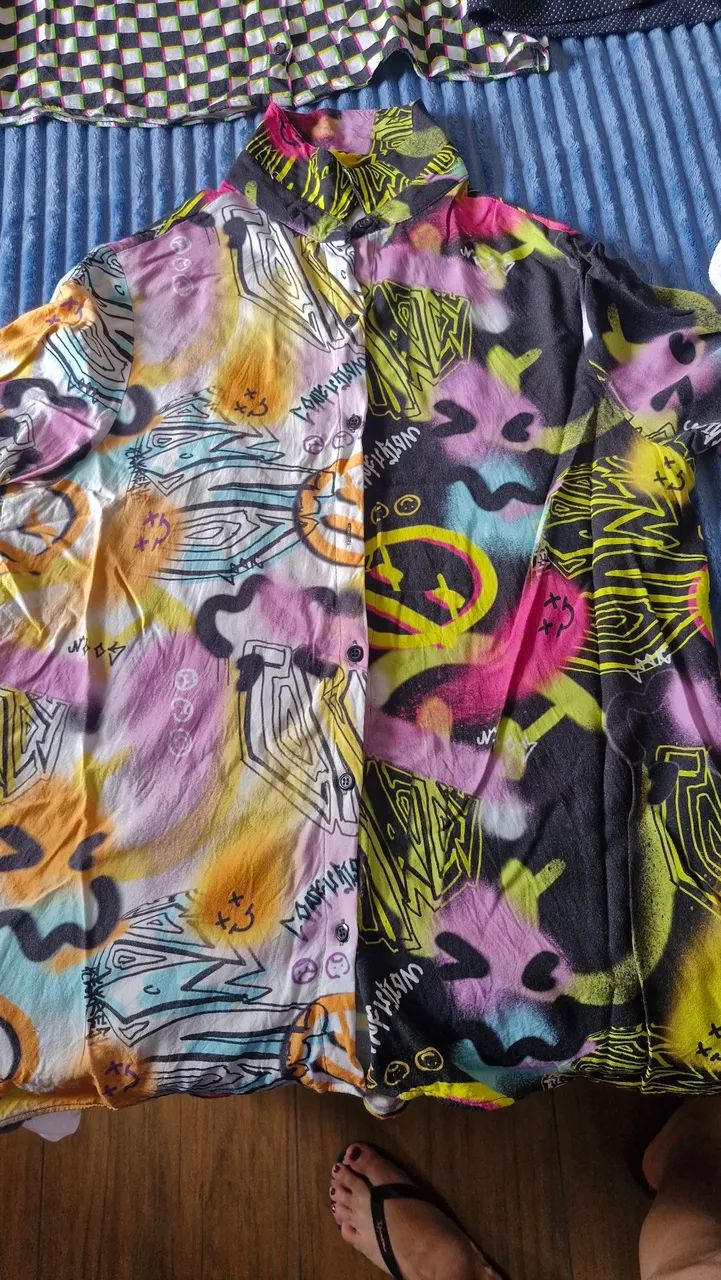 Blusa se botão colorida