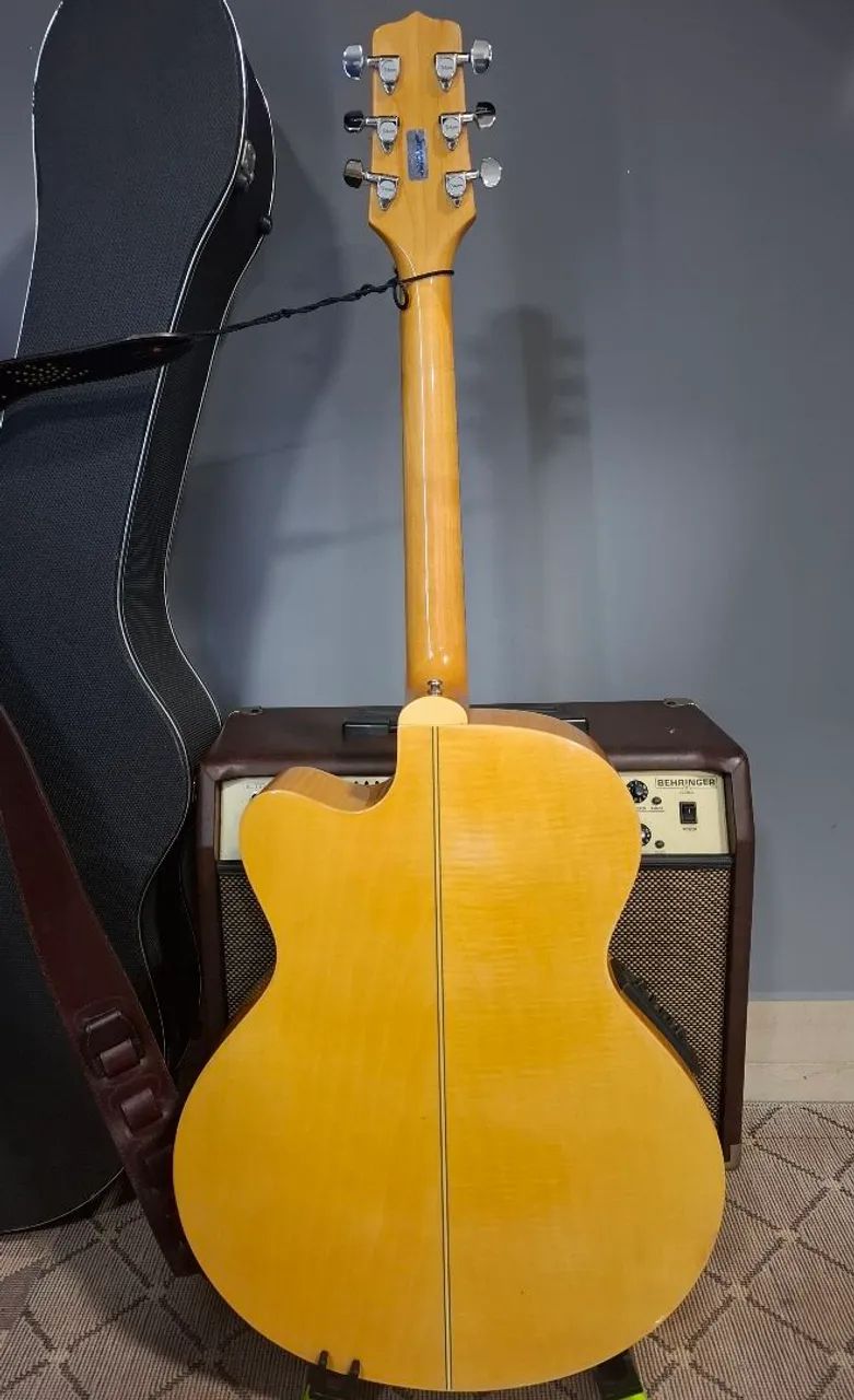 Violão Takamine EG523SC Jumbo Korea 2006 preamp TK40 + mic e transducers estéreo, com case - Foto 3