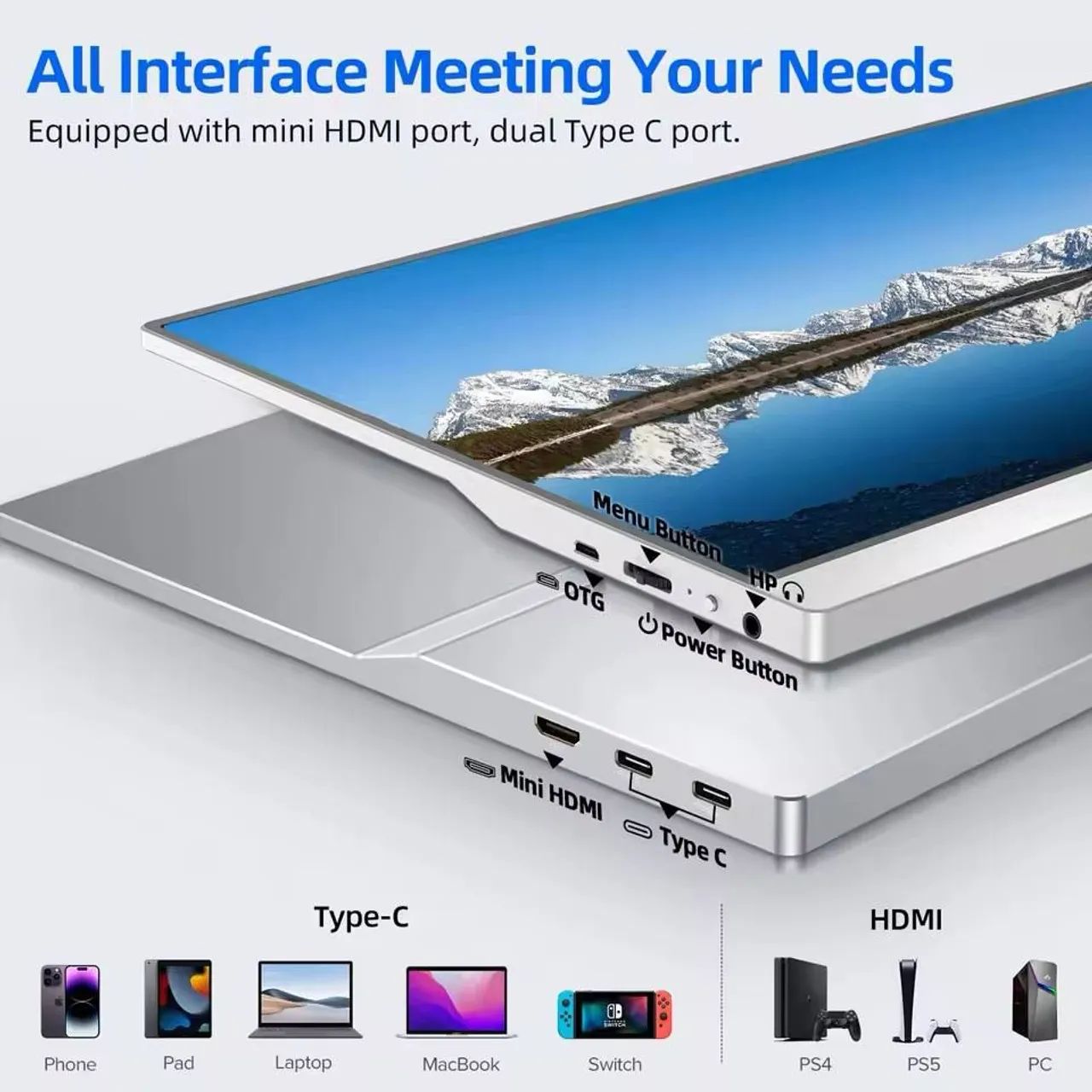 Monitor Portátil UPERFECT  4K 15,6 polegadas 3840x2160 UHD HDR IPS FreeSync Speaker - Foto 6