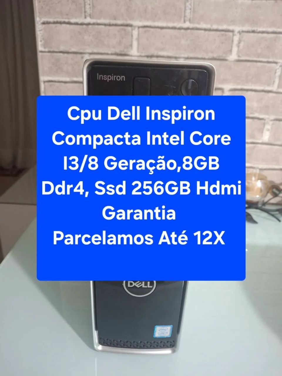 Cpu Dell Compacta Intel Core I3 8 Geração, 8GB Ddr4/Ssd 256GB - Garantia. 