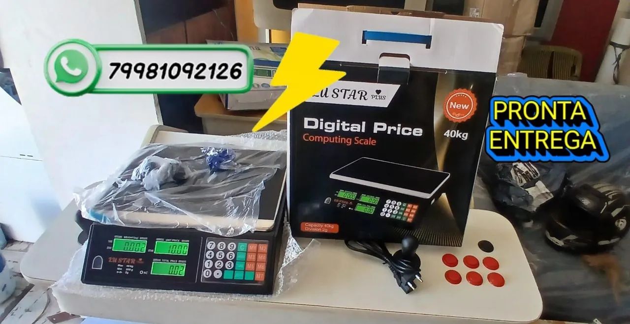 Balança digital 40kg completa pronta entrega LU STAR, 