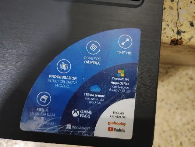 Notebook Ultra 15.6 Pol Intel Celeron Cinza novissimo - Foto 5