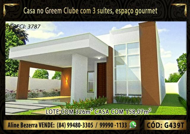 Excelente casa no Green Clube 3 com 3 quartos, lote com 326m² venha conhecer - Foto 2