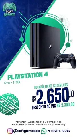 Console Playstation 4 Pro 1Tb: Promoções