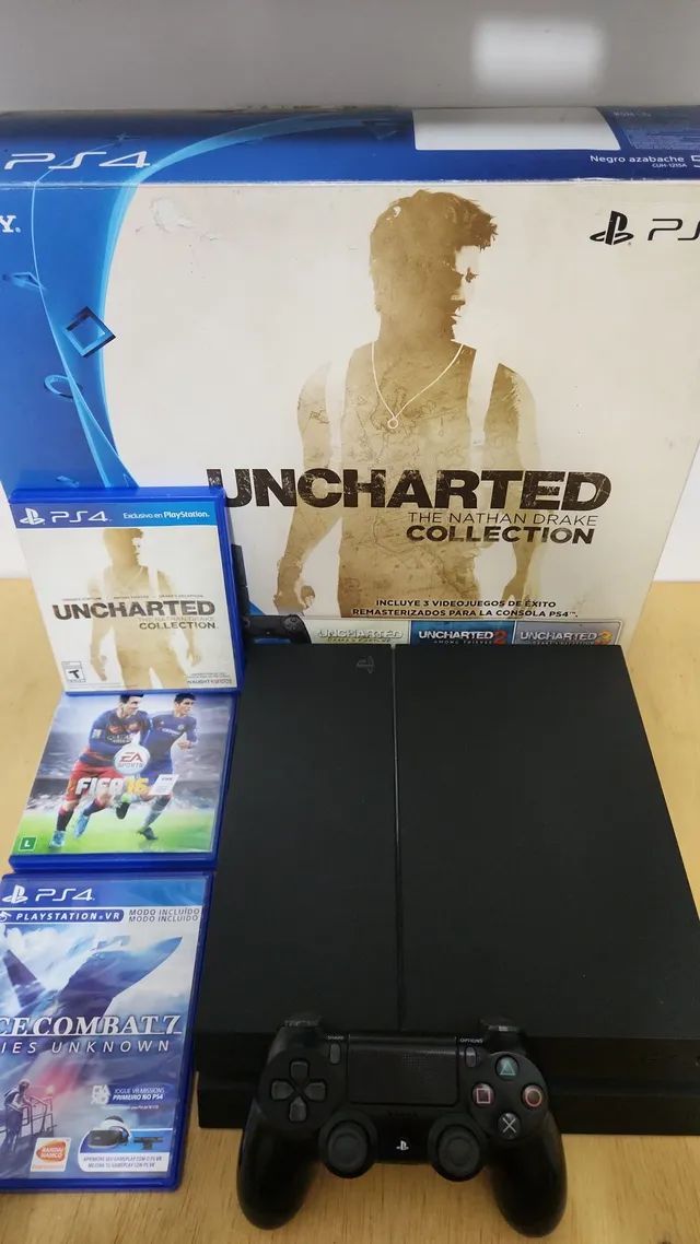 Console PS4 Slim 500GB Hits Bundle 4 Jogos - JF GAMES