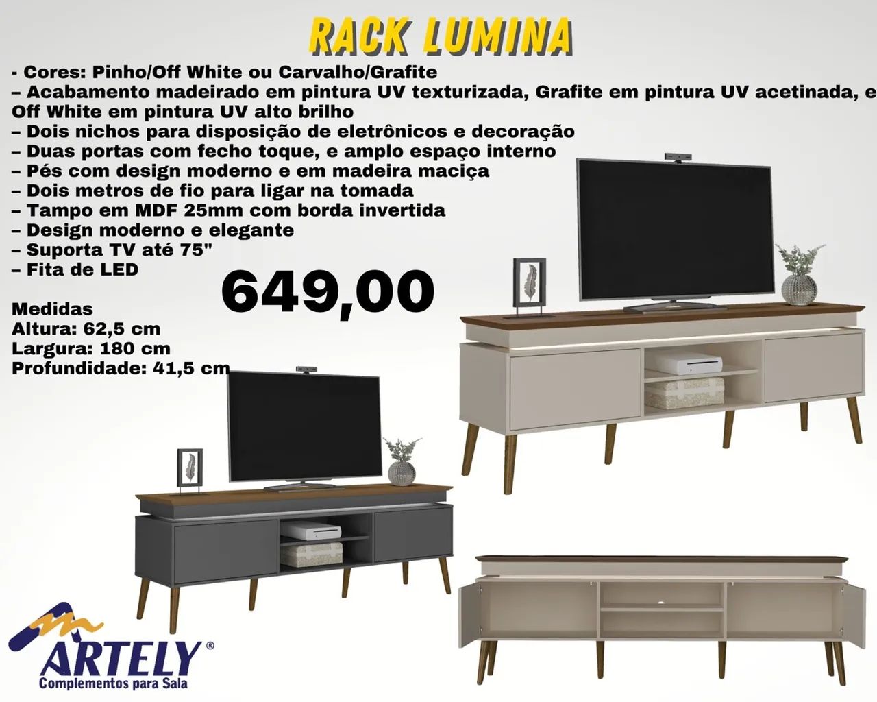 Rack Lumina com led luxo - FRETE GRÁTIS 