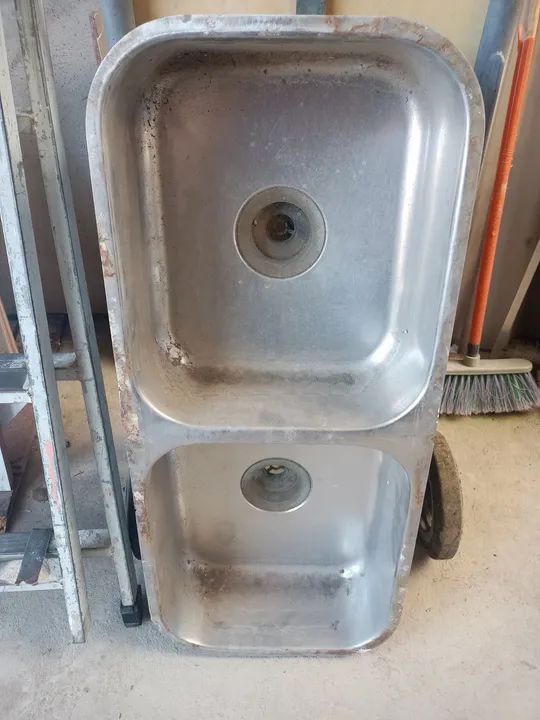 Stainless steel double sink