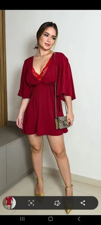 Vestido bordô tam M