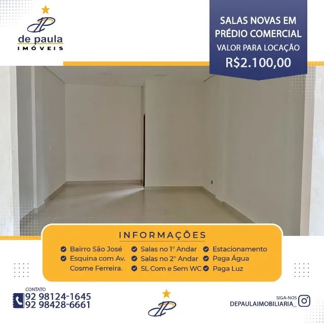 Alugo Salas Comerciais em Prédio Novo no São José / Zumbi. - Foto 4
