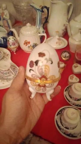Pomba espirito santo água benta anjinho anjo porcelana ovo porta joia e caneca antiguidade - Foto 3