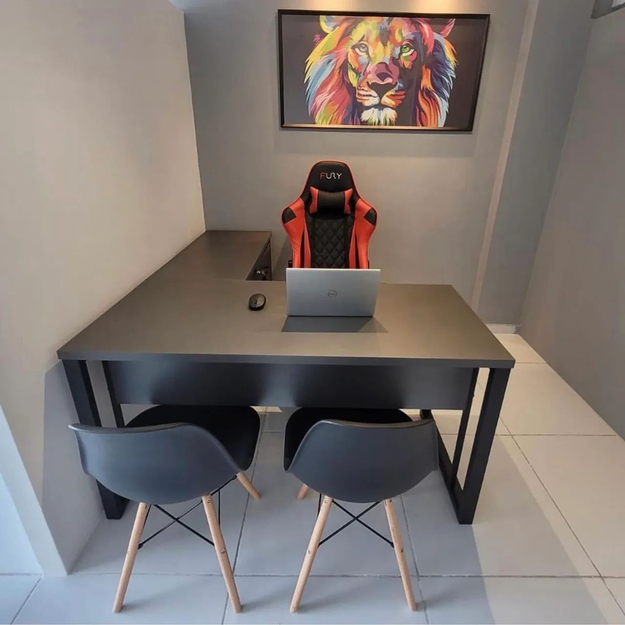 Mesa para escritório Nova em L estilo industrial  - Foto 3