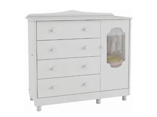 Cômoda 100% MDF com Porta PETG Cristal, Pés Reguláveis e Corrediças Telescópicas - Foto 3