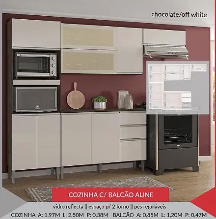 Armario de Cozinha Aline C balcao - Foto 3