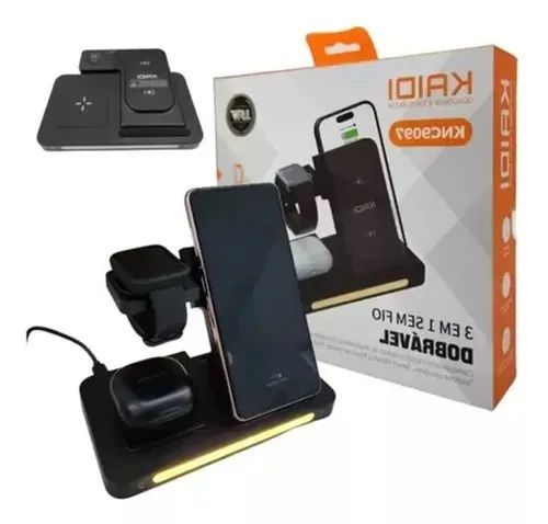Carregador De Indução 3x1 Celular Fon