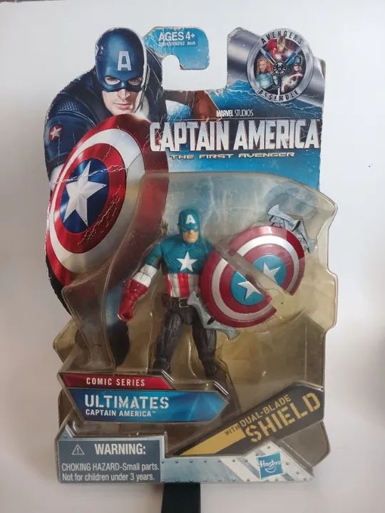 Figura Capitão América com Escudo Lâmina Dupla - Hasbro