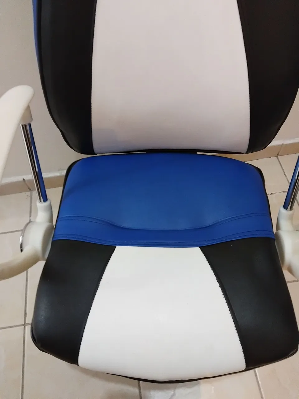 Cadeira Gamer Ergonômica Azul e Branca