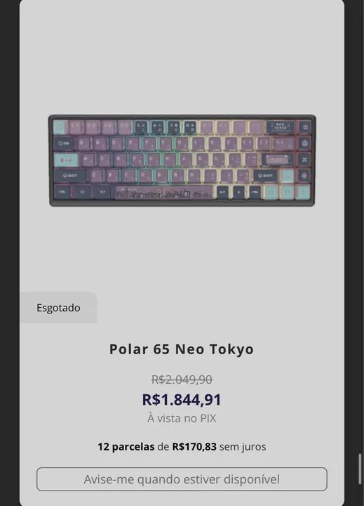 Teclado Mecânico  Magnético  Polar 65 Neo Tokyo 