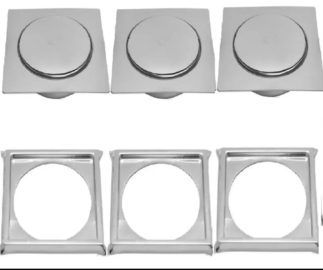 3 Peças de Ralo para Piso em Aço Inox - Novo