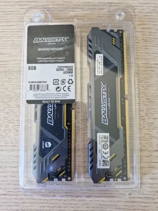 Memórias RAM 16gb DDR4 Crucial Ballistix 2666mhz (2x8gb)