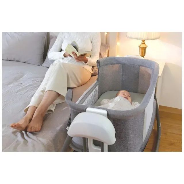Berço Techno Automático Com Bluetooth Mastela Cinza - Foto 3
