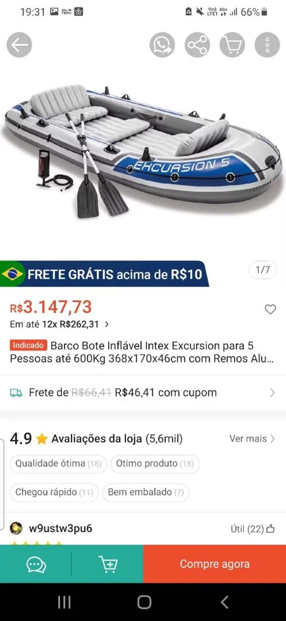 Barco inflavem a remo pouco uso  - Foto 3