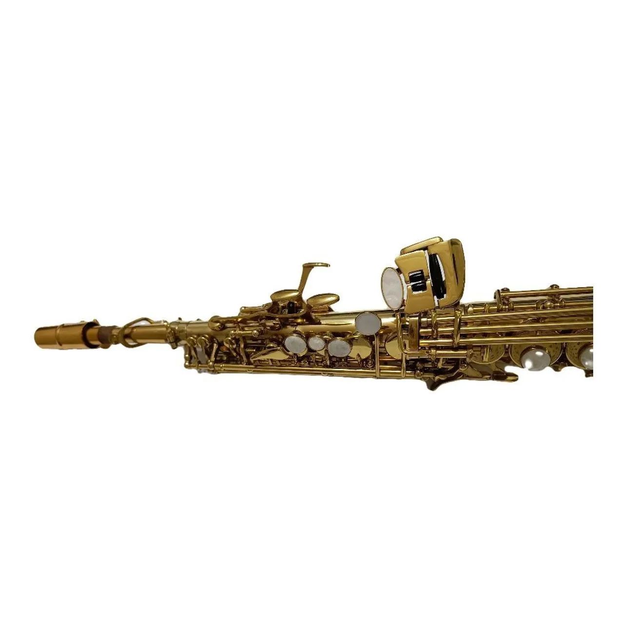 Saxofone Soprano Vogga VSSP701 laqueado Boquilha metal + estojo está zerado  - Foto 4