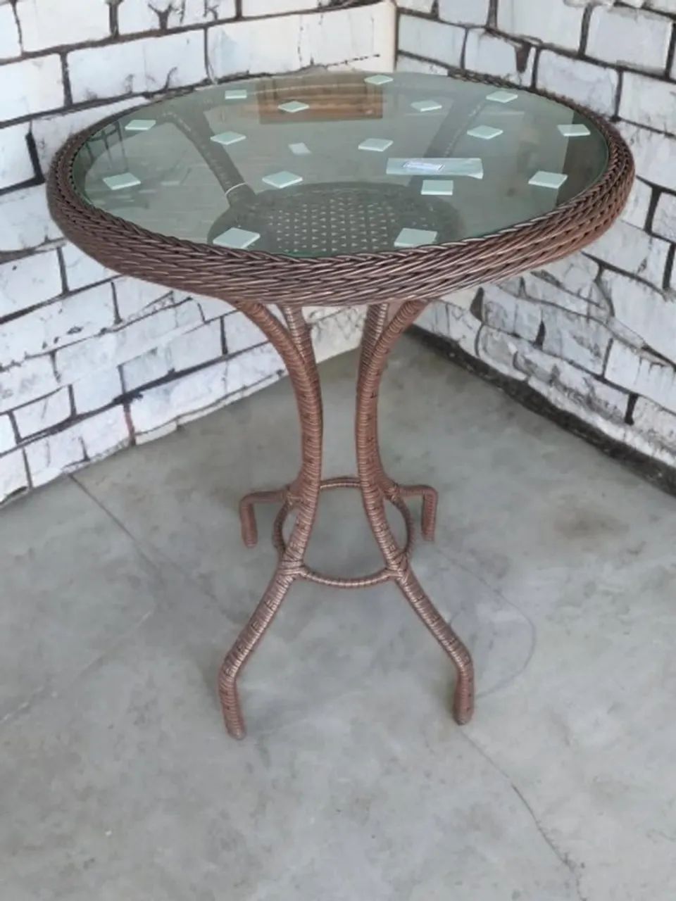 Bistro de Ferro Galvanizado Revestido de Fibra sintética 66 cm diâmetro - Foto 2
