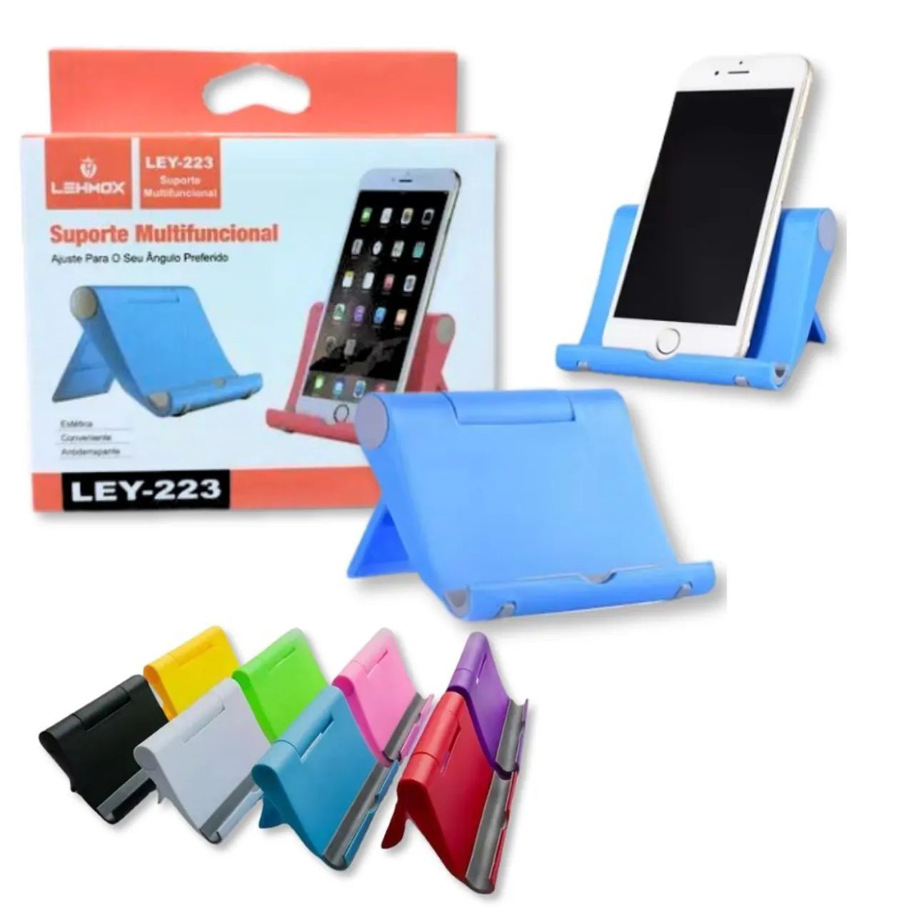 Suporte Dobrável de Mesa para Celular e Tablet - LEHMOX LEY-223