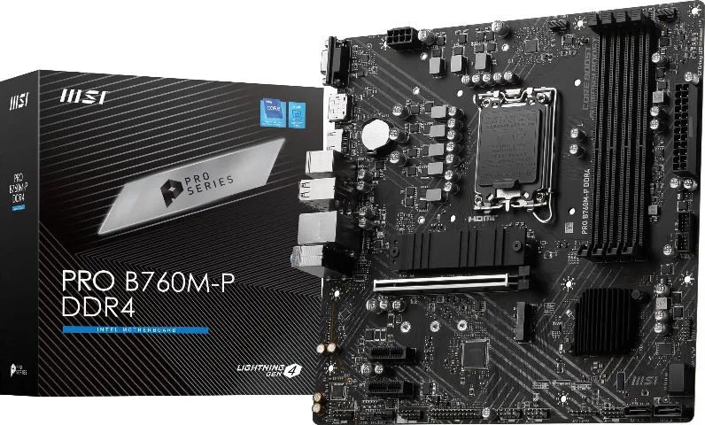 Placa Mãe MSI PRO B760M-P DDR4, Intel LGA 1700, 12, 13, 14 Geração, Nova, Lacrada 