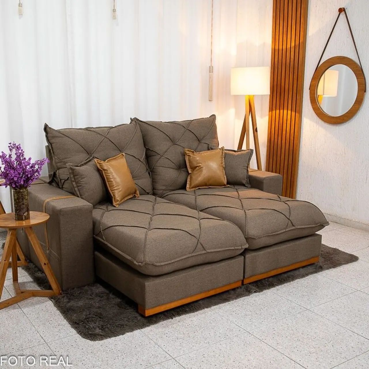 SOFÁ 210 LARGURA D33 MOLAS ENSACADAS ALTA PERFORMANCE ELEGÂNCIA ...
