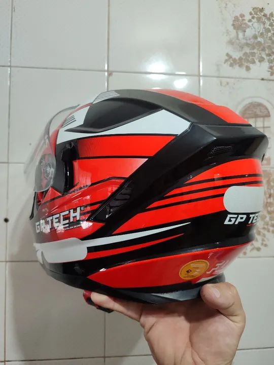 Capacete GP Tech - Novo - Vermelho 58 - Foto 3