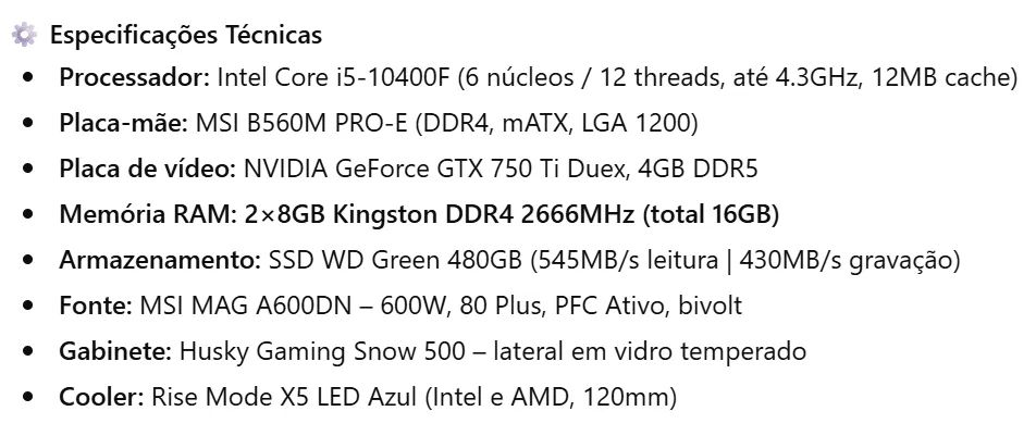 Gaming Computer - (i5 / 16GB RAM / 4GB VRAM) - Accept iPad as per listing64292066441090121