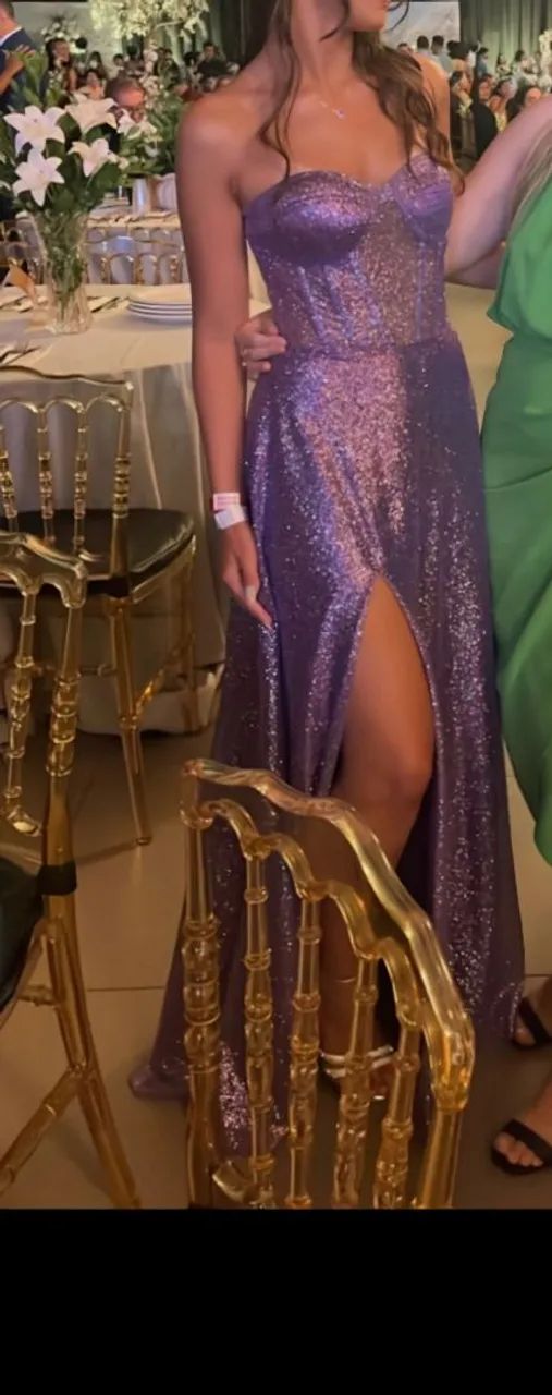 Vestido roxo de brilho  - Foto 5