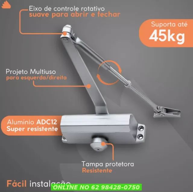 Mola Aerea Braço Amortecedor De Impacto Fecha Porta Automático - Foto 4