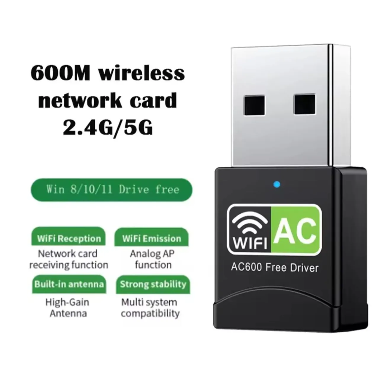 Adaptador Wi-Fi 5GHZ e 2.4GHZ para computador (Novo) Não entrego